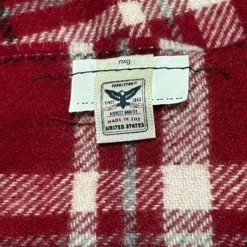 Pendleton red, black, and white scarf A455